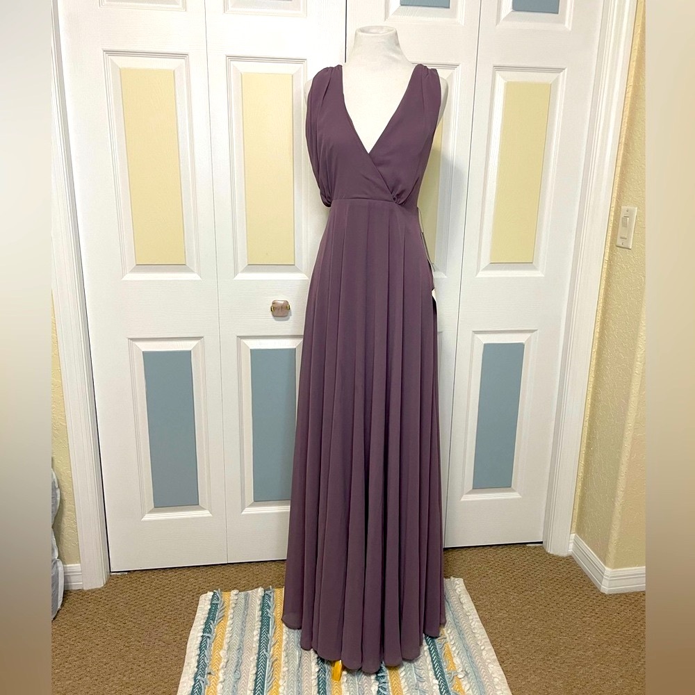 Lulu’s NWT‎ Dance the Night Away Dusty Purple Backless Maxi Dress Size Small